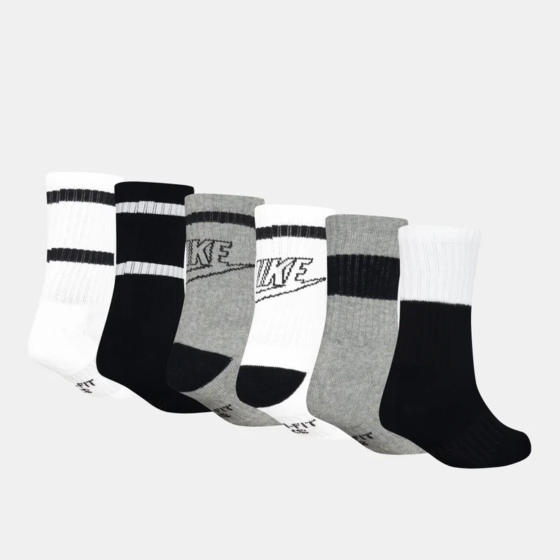 Nike White Kids' Dri-FIT Retro Crew Socks (6 Pairs)  | Best Price UAE