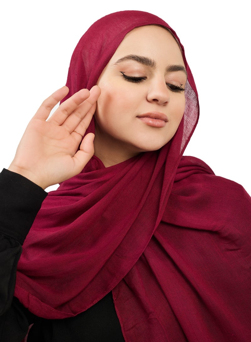 فلاور طرحة قطن مودال سادة - نبيتي - Image 1