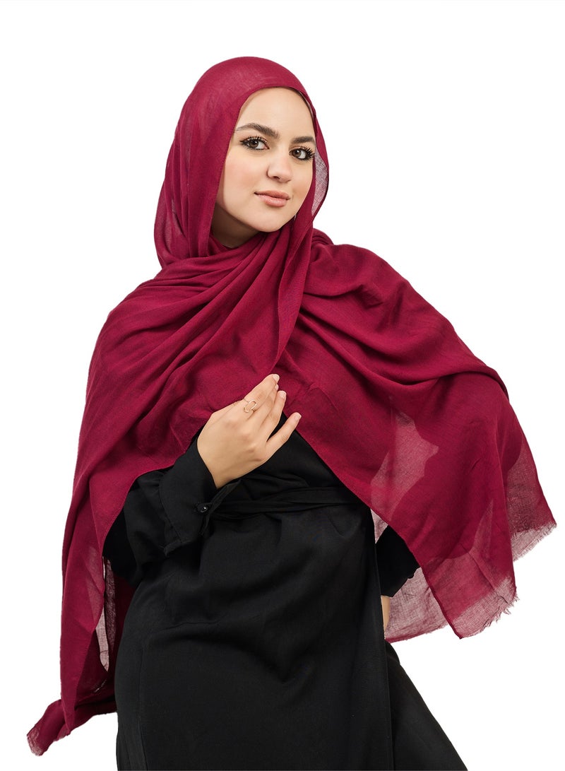 فلاور طرحة قطن مودال سادة - نبيتي - Image 2