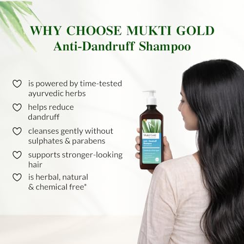 Axiom Mukti Gold Anti-Dandruff Shampoo | Goodness Of Amla,Brahmi Bhringraj,Neem | Removes Dandruff from Source| Anti-Hairfall Shampoo |Shampoo for Reduce Itching & Irritation -400 ml (Pack Of 3) - Image 5