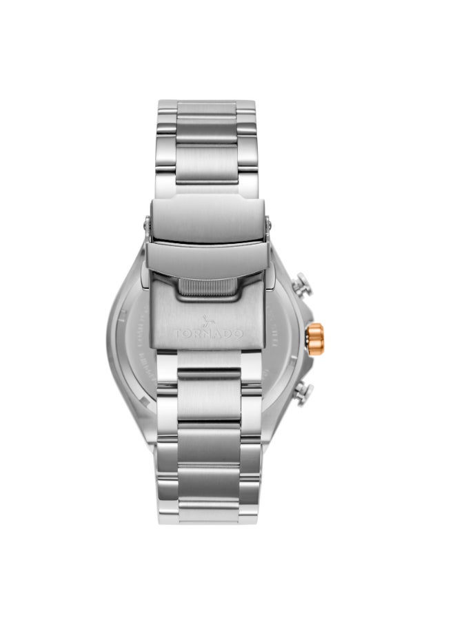 TORNADO Men's Multi Function Display Watch With Silver Stainless Steel Strap - T24104-KBSHK - Image 2