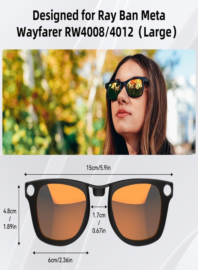 RCstyle 4Pcs Polarized Clip Compatible With Ray-Ban Meta Wayfarer Smart Glasses Color Changing Clip Set for Man and Woman Size L (Gray, Pink, Blue, Orange), Gray, Pink, Blue, Orange, L, Gray, Pink - Image 3