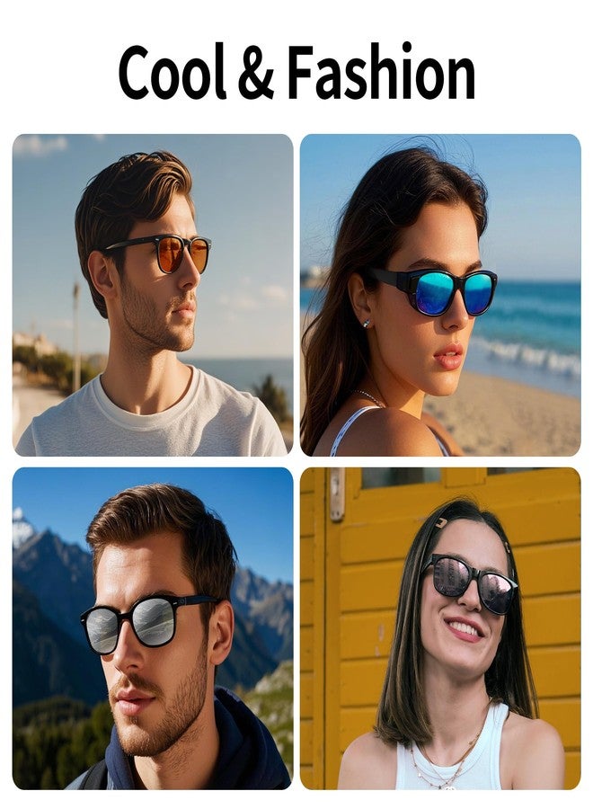 RCstyle 4Pcs Polarized Clip Compatible With Ray-Ban Meta Wayfarer Smart Glasses Color Changing Clip Set for Man and Woman Size L (Gray, Pink, Blue, Orange), Gray, Pink, Blue, Orange, L, Gray, Pink - Image 5