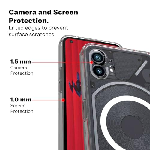 RIGGEAR Shockproof Clear Hybrid Armor Magnetic Back Cover Case Compatible with MagSafe Accessories for Nothing Phone 1 (Transparent PC + Clear TPU Bumper) - Image 3