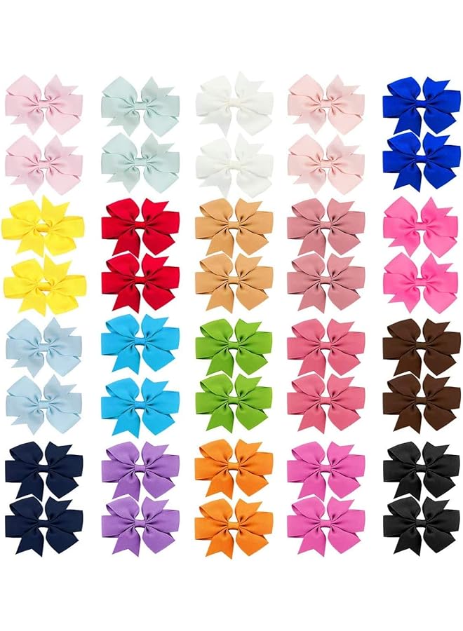 KASTWAVE Bow Hair Clips For Little Girls 20Pcs Baby Girls Clips 2" Grosgrain Hair Bows Children'S Alligator Clip Boutique Ribbon Kids Hair Accessories For Baby Girls Toddlers Kids - Image 2