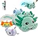 MaoGoLan Giant Axolotl Plush Stuffed Animal with 4 Babies Inside 315 Glow in The Dark Axolotl Pillow for Girl Boy Kid Soft Long Salamander Plushies Toy for Birthday Party Gifts Green - Image 2