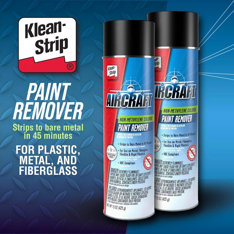 Klean Strip Aircraft Paint Remover, Professional Grade Paint Stripper for Automotive Coatings, Strips Polyurethanes & Epoxies, 15 Ounce Aerosol - Image 1