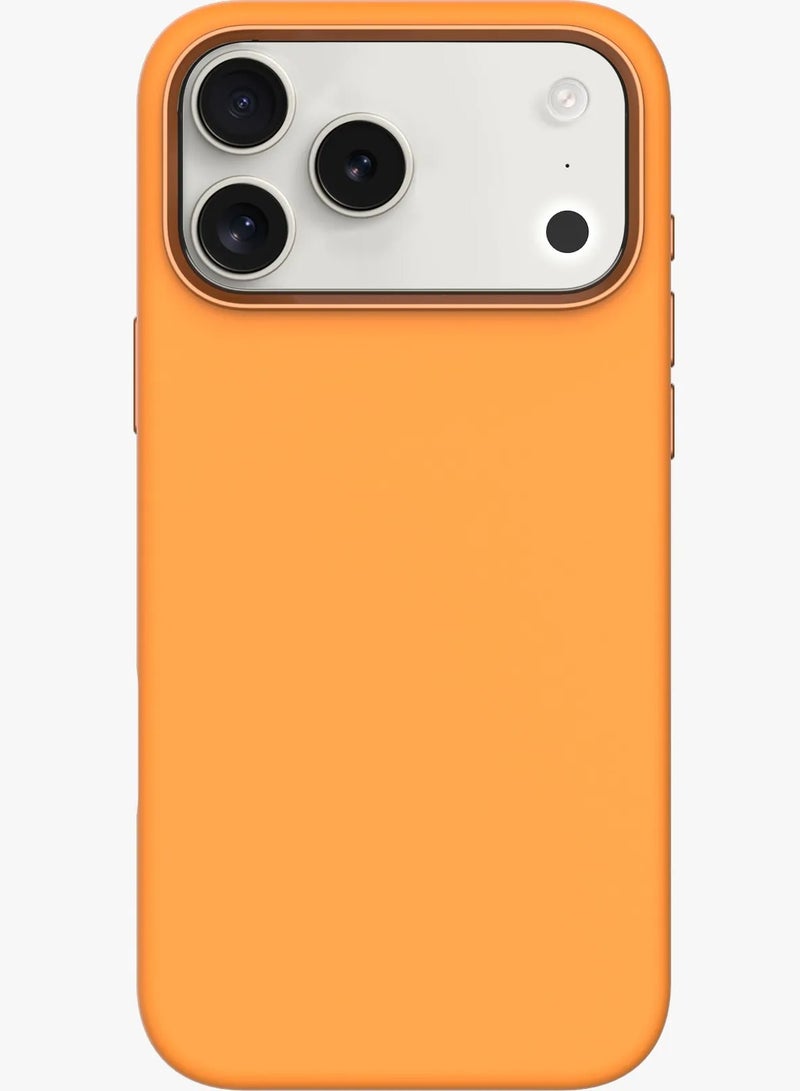 LEVELO iPhone 17 Pro Max Iris Magsafe Liquid Silicone Case / Shock-Resistant Bumper / Strong Magnets - Orange - Image 2