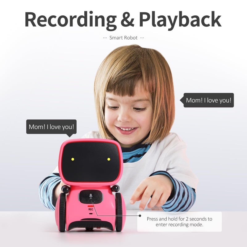 GILOBABY GILOBABY Touch Control Voice Control Robot for Boys Girls, Pink  - Image 2