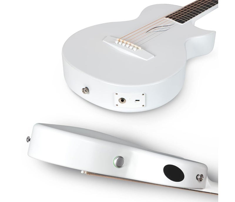 Enya Nova Go Sp1 Carbon Fiber Electric Acoustic Travel Guitar - White - Image 4