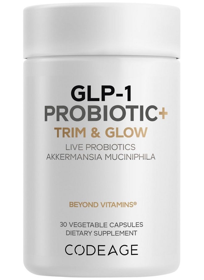 Codeage Codeage GLP-1 Probiotic+ - Live Probiotics Akkermansia, Clostridium, Bifidobacterium, Chicory Inulin Probiotic, Prebiotics & Postbiotics Supplement - 500 Million AFU - 30 Capsules  - Image 1