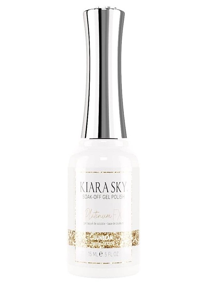 KIARA SKY Gel Polish PlatinumFX | Reflective Glitter with sparkle foil effect 15ml | Sunbeam (gold) - Image 1