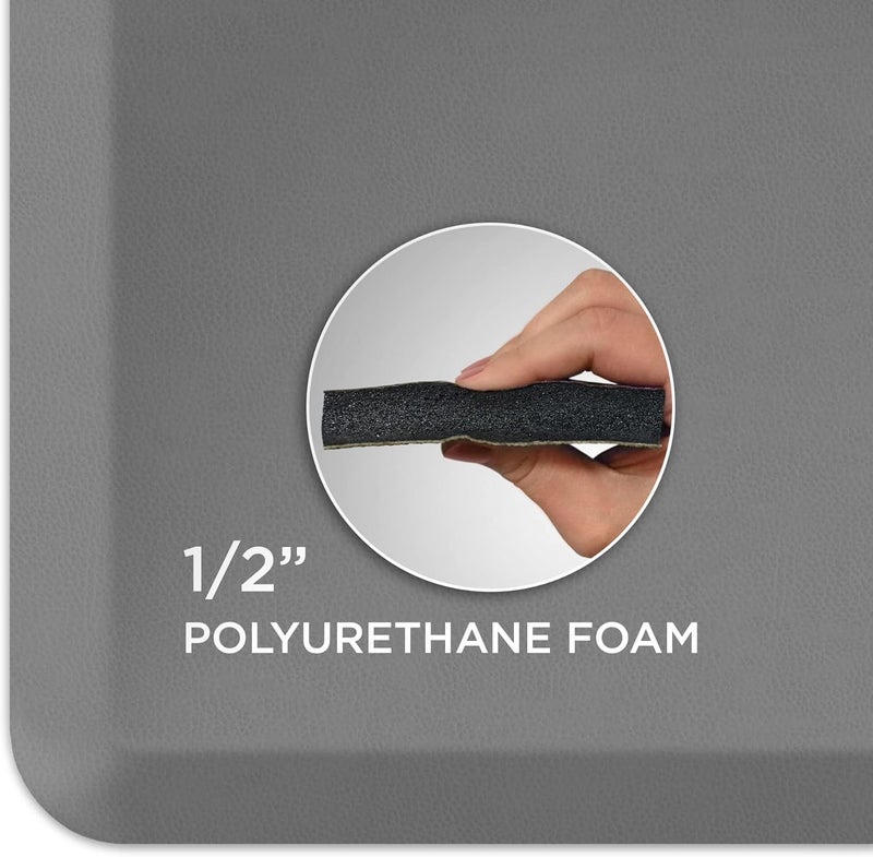 GelPro Utility Anti-Fatigue Runner Mat, Leather Grain Grey - 20x72 - Image 3