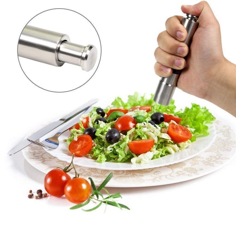 Honexa Stainless Steel Salt and Pepper Miller Grinder Hand Thumb Press Crusher Set Machine with Stylish Design for Grinding Salt and Black Pepper Pack1 - Image 3