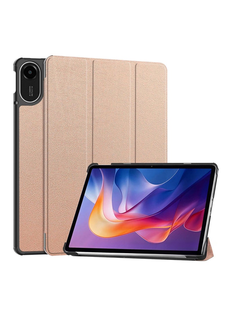 VKL Tablet Case Compatible with Xiaomi Redmi Pad 2 11 Inch 2025,Smart Tri-fold Leather Protective Case,Auto Sleep/Wake Function,Multi-angle Bracket (Rose Gold)