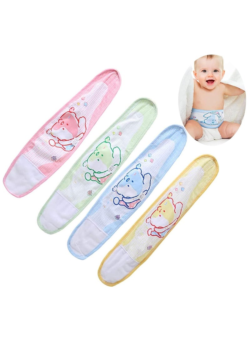 4 PCS Cotton Baby Infant Umbilical Cord Cover Belly Band Cartoon Baby Belly Protector Soft Newborn Navel Belt for 0-12 Months Babies - Image 1
