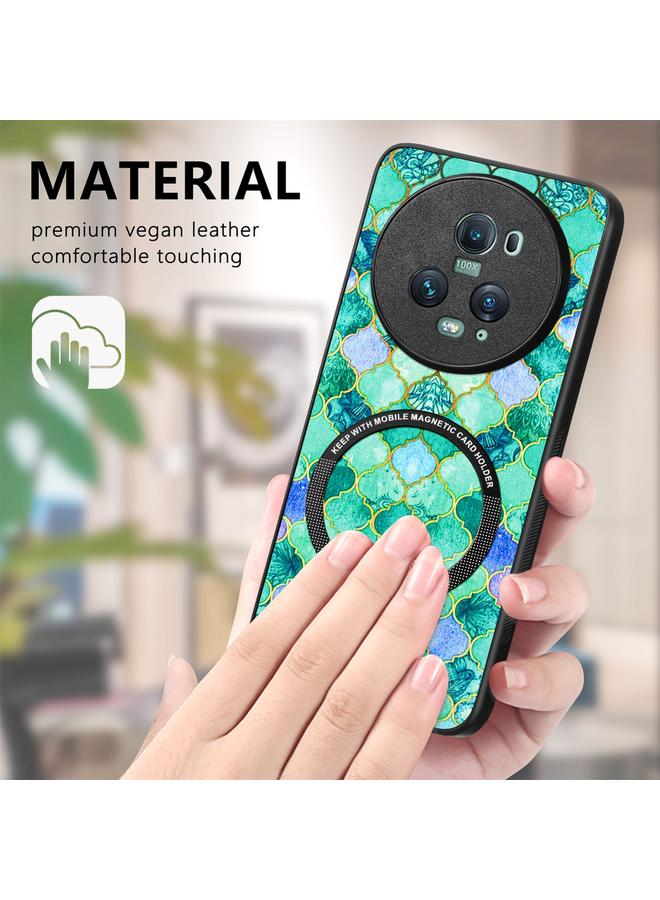 زبون جراب لهاتف Honor Magic5 Pro برسومات ملونة من الجلد وغطاء خلفي مغناطيسي للهاتف - Image 4