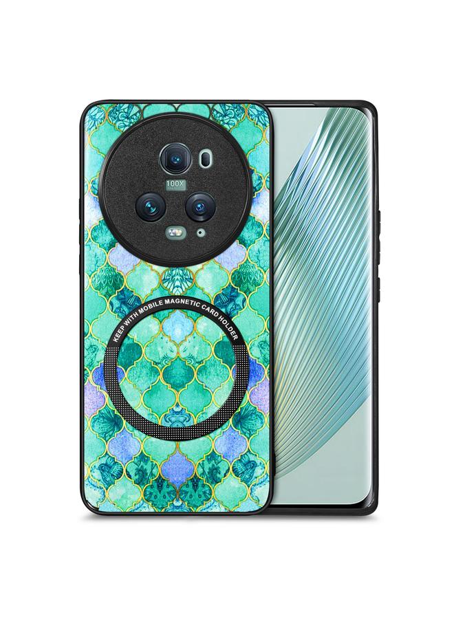 زبون جراب لهاتف Honor Magic5 Pro برسومات ملونة من الجلد وغطاء خلفي مغناطيسي للهاتف - Image 1