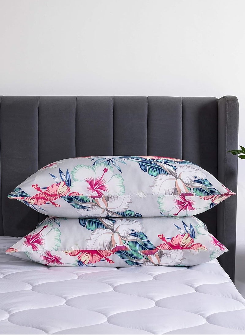 Bukela Satin Pillowcase for Hair and Skin, Queen Size Printed Pillow Cases Set of 2, Silky Floral Print Pillow Covers with Envelope Closure, 20x30 inches  - Image 3
