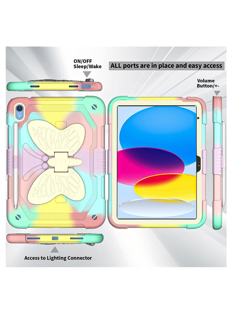 iPad 10.9 Case 2022 iPad 10th Generation Case Butterfly Wings Kickstand 3D Heavy Duty Rugged Shockproof Full Body Protective Tablet Case for iPad 10.9 Inch 10th Gen for Kids  - Image 3