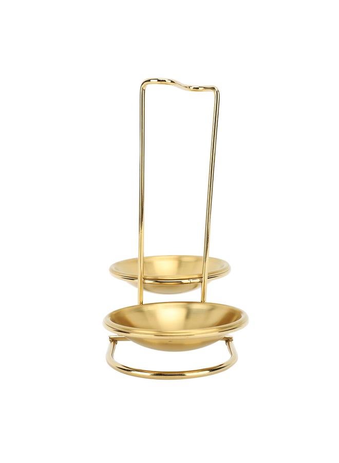 زد Vertical Soup Ladle Holder Spoon Rest Stainless Steel Easy Access Cooking Utensils Stand for Kitchen Cookware Hot Pot Golden with 2 Plate  - Image 5