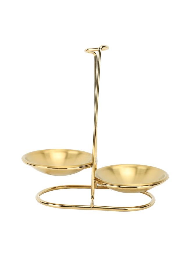 زد Vertical Soup Ladle Holder Spoon Rest Stainless Steel Easy Access Cooking Utensils Stand for Kitchen Cookware Hot Pot Golden with 2 Plate  - Image 4