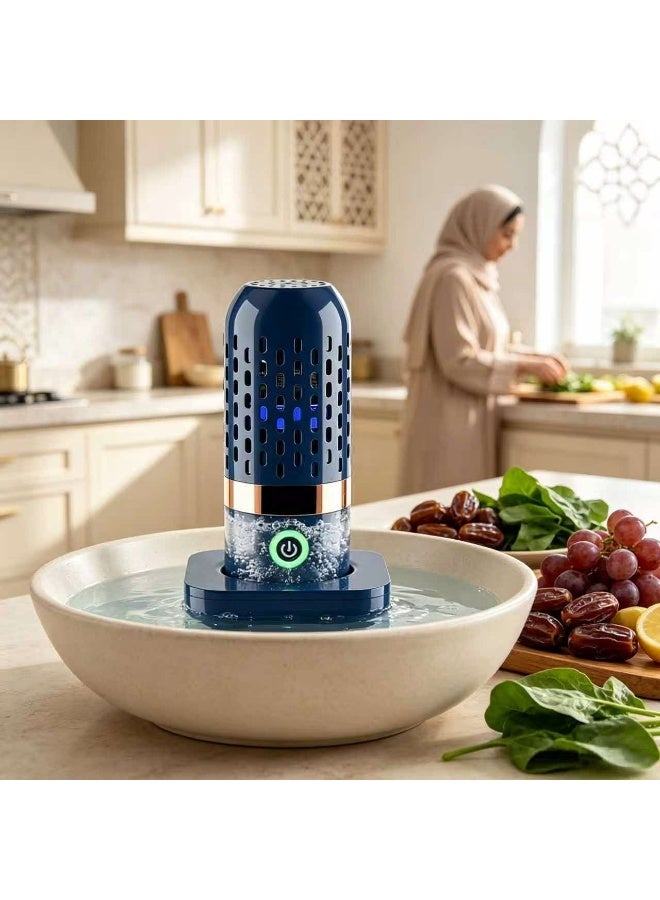 مناسبة للفواكه والخضار والرز والحبوب واللحوم والمككولت ،IPX7 مقاومة للماء ،USB قابلة للشحن عبر ،-OH جهاز غسل وتنظيف الفواكه والخضروات الجديد، غسالة طعام محمولة لسلكية بتقنية تنقية أيوناتالبحرية، ألوان متعددة، هدية منزلية رائعة - Image 5