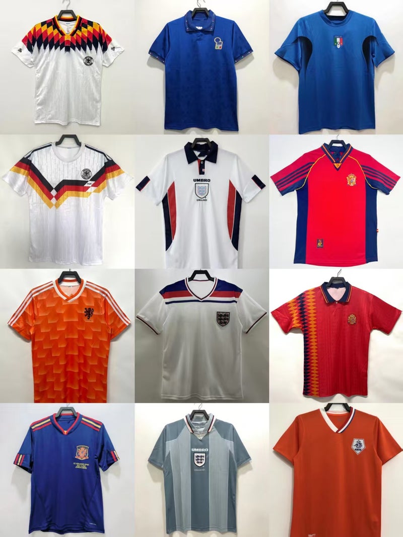 Retro National Team Classic Jersey Germany Netherlands Spain Italy England Home And Away Football Jersey - Image 2