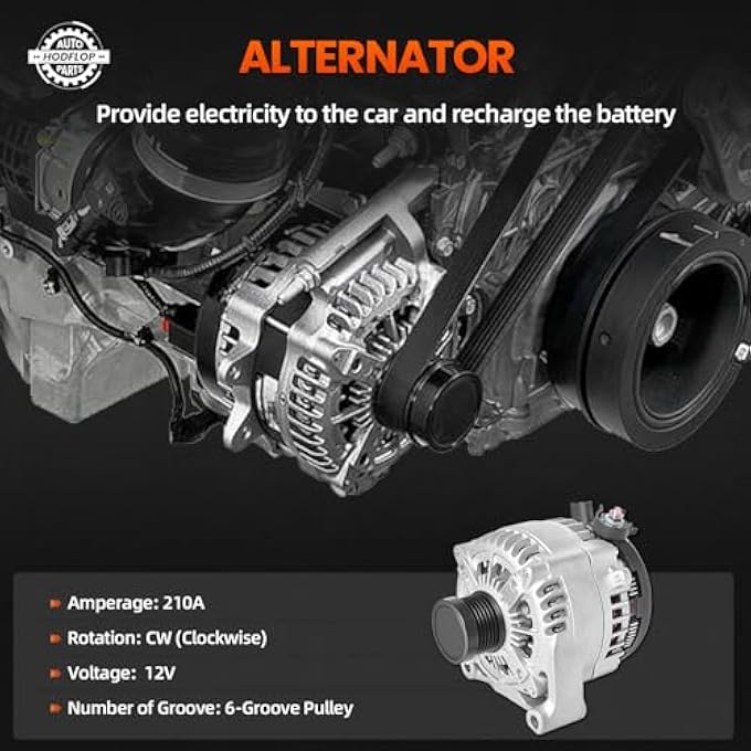 hodflop 12317605061 Alternator Fits for B-M-W 228i 320i 328i 428i 528i xDrive Gran Coupe M2 Z4 X1 X3 X4 2012-2018, 12V 210A CW 6-Groove Pulley - Image 4