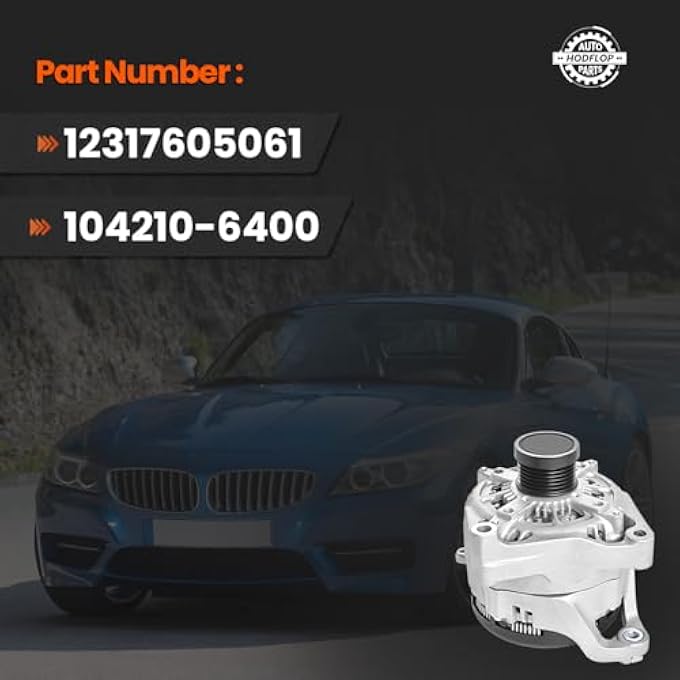 hodflop 12317605061 Alternator Fits for B-M-W 228i 320i 328i 428i 528i xDrive Gran Coupe M2 Z4 X1 X3 X4 2012-2018, 12V 210A CW 6-Groove Pulley - Image 3