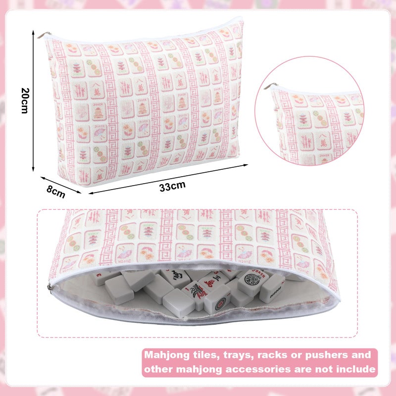 Sunnymove Empty Mahjong Bags Set for Tiles and Racks 24x13x4.7 Inch American Mahjong Carrying Bag Tote Tiles Bag Drawstring Protective Sleeve for Rack Pusher Party Travel, Case Only(Tile) - Image 3