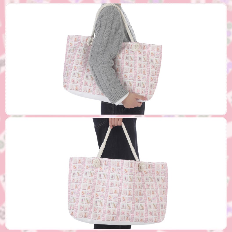 Sunnymove Empty Mahjong Bags Set for Tiles and Racks 24x13x4.7 Inch American Mahjong Carrying Bag Tote Tiles Bag Drawstring Protective Sleeve for Rack Pusher Party Travel, Case Only(Tile) - Image 5