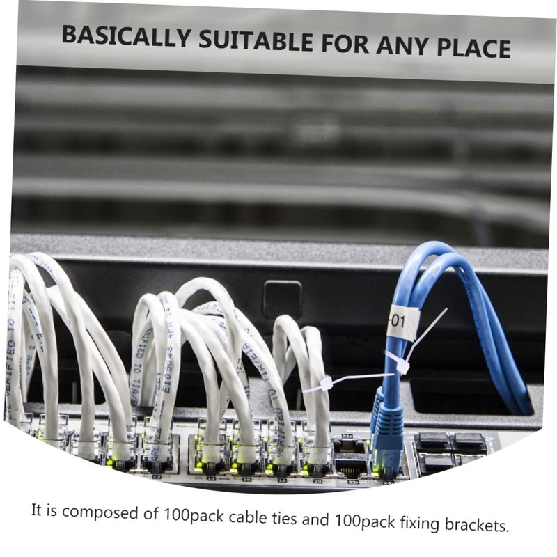 White Self Adhesive Cable Tie Holders Wire Management Mounts Easy Install No Tools Required - Image 4