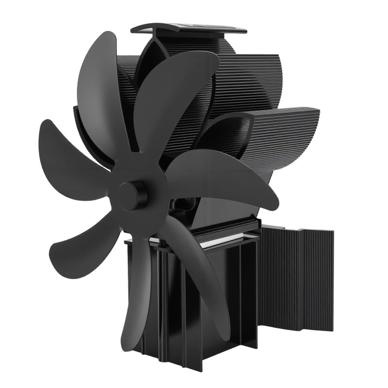 Heat Powered Wood Stove Fan 7 Blades No Batteries Overheat Protection - Image 4