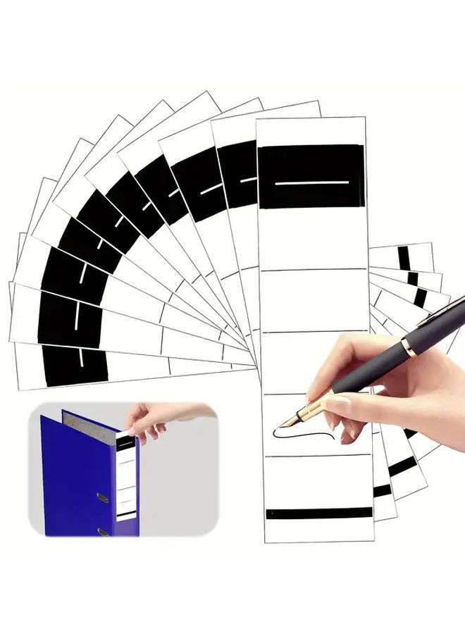 100 ملصق ضيق ذاتي اللصق لملفات المجلدات مقاس 2.13 × 7.48 بوصة للأرشفة المكتبية - Image 4