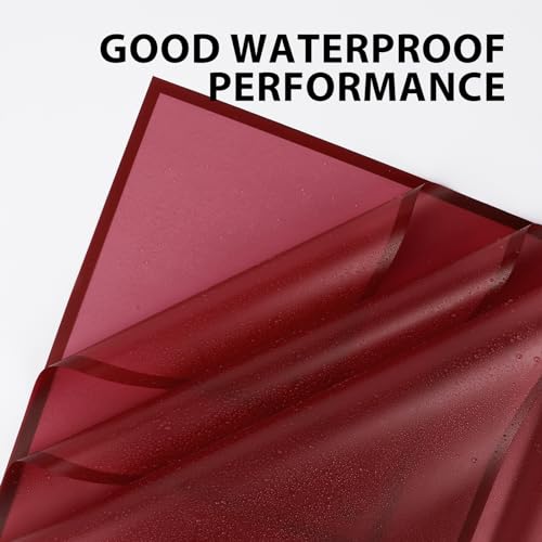 FUHITIM 20 Sheets Flower Wrapping Paper - Waterproof Floral Bouquet Packaging Paper for DIY Crafts，Florist Supplies Packaging Paper for Wedding Birthday Gift (Translucent Wine Red) - Image 3