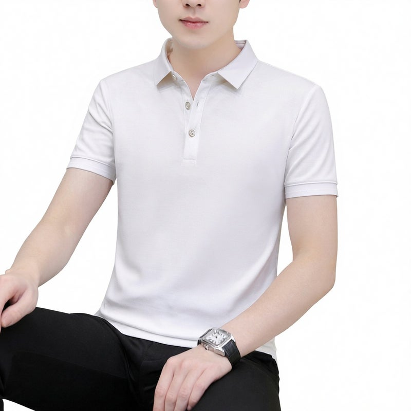 Men's Short Sleeve Polo Shirt Casual Turn Collar T-Shirt Top - Image 1