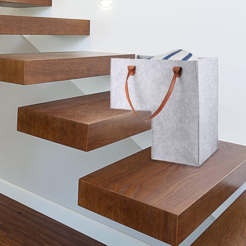 Large Capacity Stair Organizer Foldable Laundry Hamper for Dirty Clothes Sundries Storage Design for Home Use Space-saving Utility Tote for Toys More - Image 2