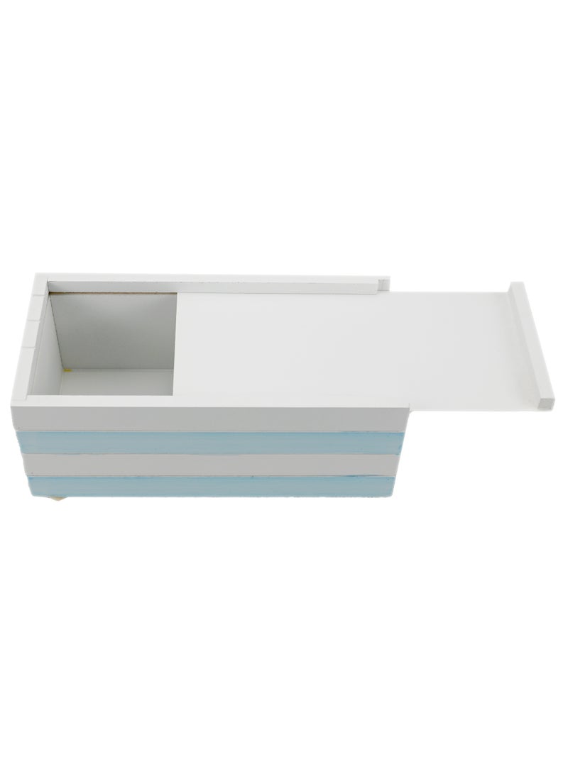 Mediterranean Sea Style Wooden Antique Tissue Box Cover Rectangular Tissue Holder Durable Wooden Tissue Box With Sliding Bottom Napkin Holder For Easy-Refill For Home Decor Bathspace  - Image 3