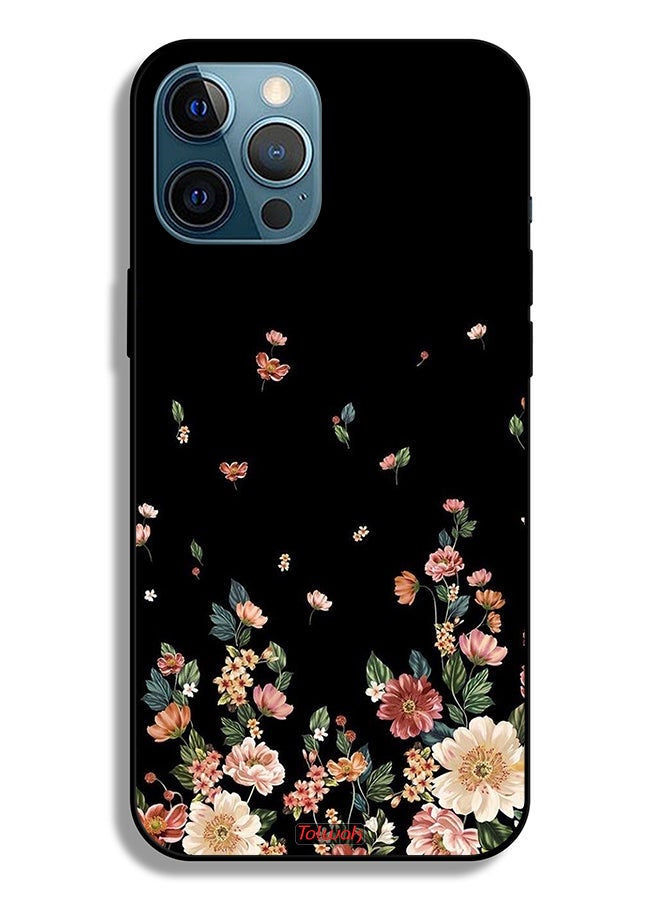 Tolwak Apple iPhone 12 Pro Protective Case Small Flowers In Bottom - Image 2
