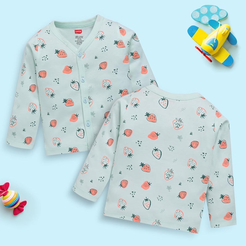 LuvLap Unisex Full Sleeve Jhabla Set - 4 Pack, 3-6 Months, Multicolour - Image 3