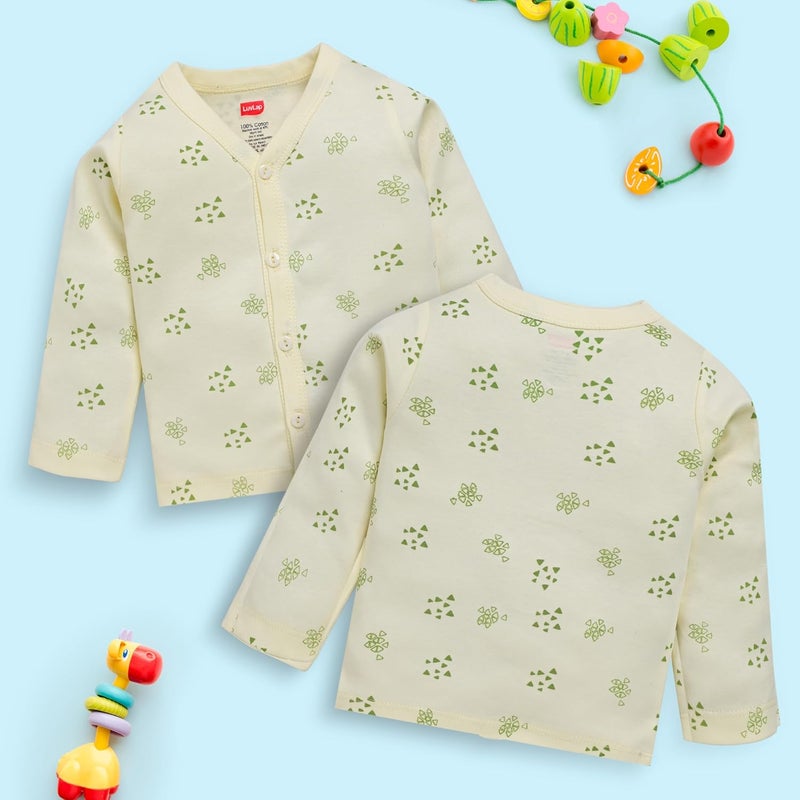 LuvLap Unisex Full Sleeve Jhabla Set - 4 Pack, 3-6 Months, Multicolour - Image 4