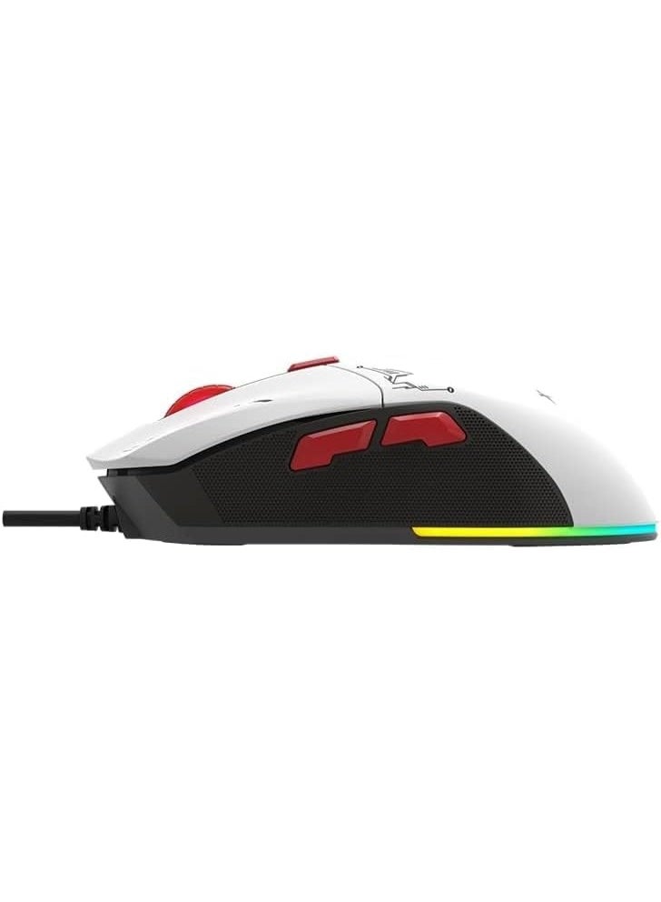 XTRIKE ME GM-316W RGB Gaming Mouse - Optical Sensor 7,200 DPI - Detachable Top Covers - Lightweight Only 67G - White - Image 4