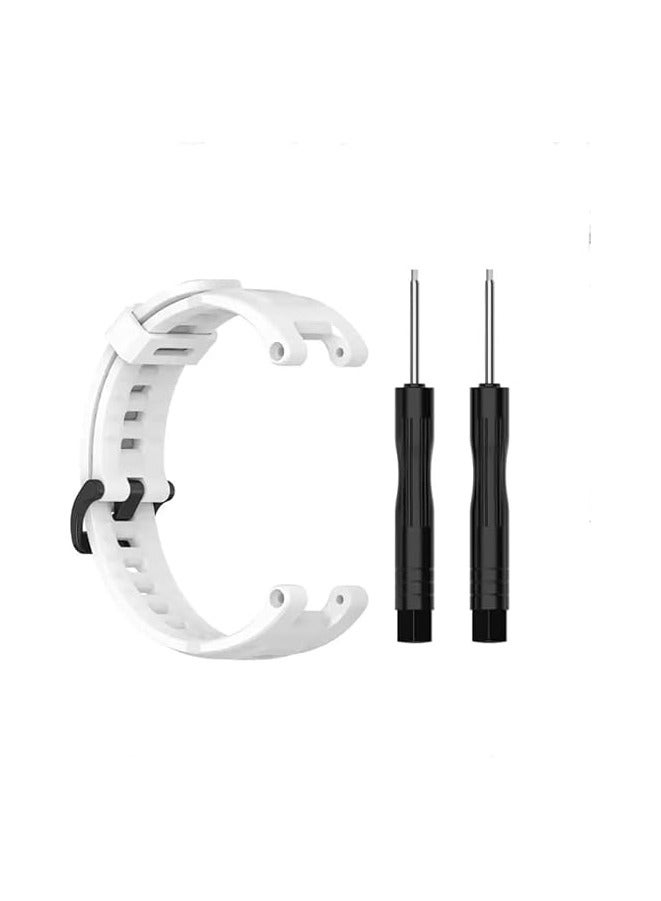 Band Compatible with Amazfit T-Rex/T-Rex Pro Band Soft Silicone Wristbands Replacement Bracelet for Amazfit T-Rex/T-Rex Pro Sport Strap Smart Watch Accessories-with Install Tools (White) - Image 3