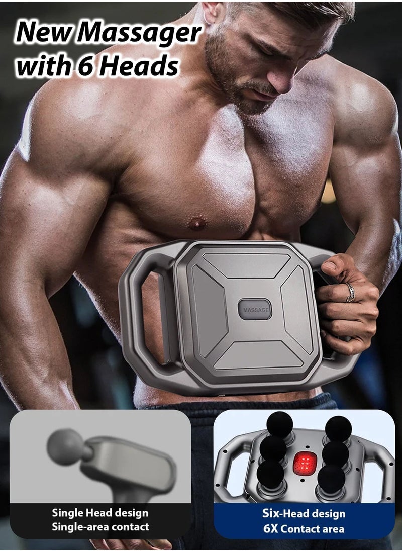 ELTRAZONE New Six Head Electric Fascia Gun Massager with Vibration & Red Light Therapy – Deep Tissue Muscle Massage Gun for Pain Relief, Body Relaxation & Blood Circulation | Back, Waist, Legs, Neck, Shoulders, Arms & Feet - Image 3