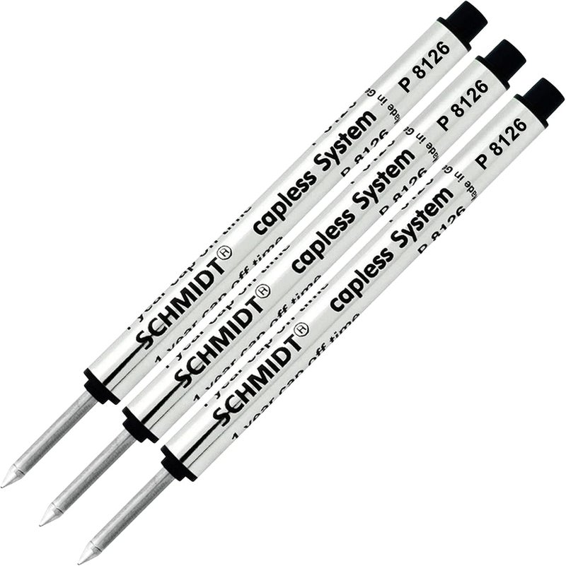 Schmidt Short P8126 Capless Rollerball Refill - Black - 3 Pack - Image 3