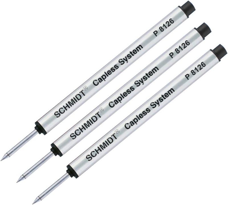 Schmidt Short P8126 Capless Rollerball Refill - Black - 3 Pack - Image 1