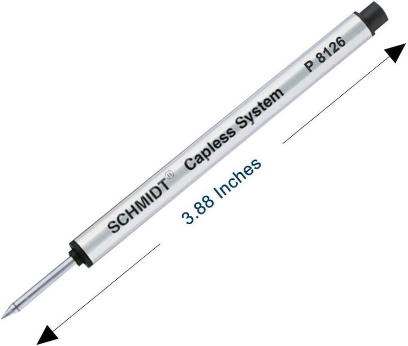 Schmidt Short P8126 Capless Rollerball Refill - Black - 3 Pack - Image 2
