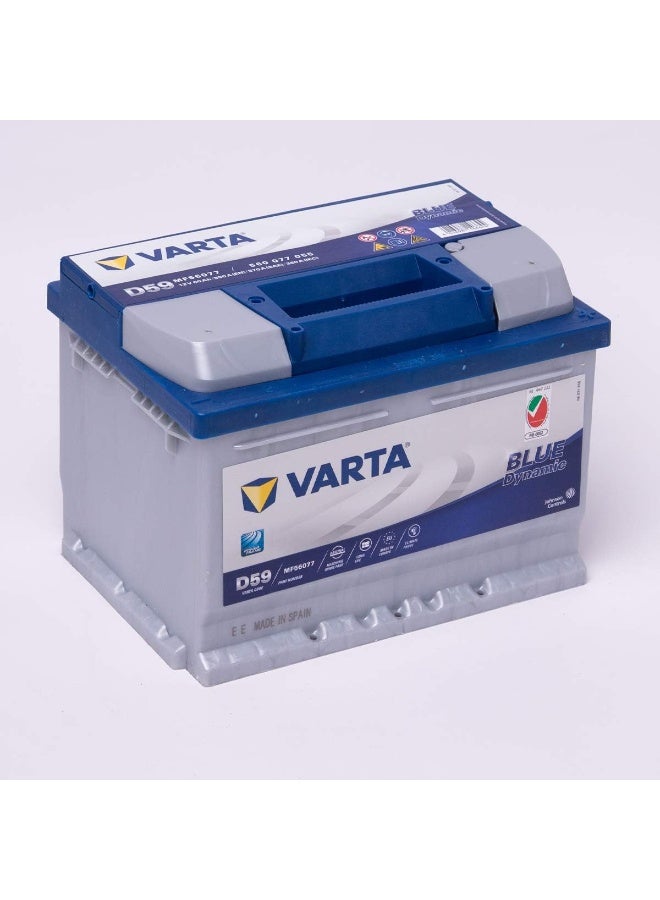 Varta D-59 DIN 60 Ah Maintenance Free 12V Car Battery - Image 1