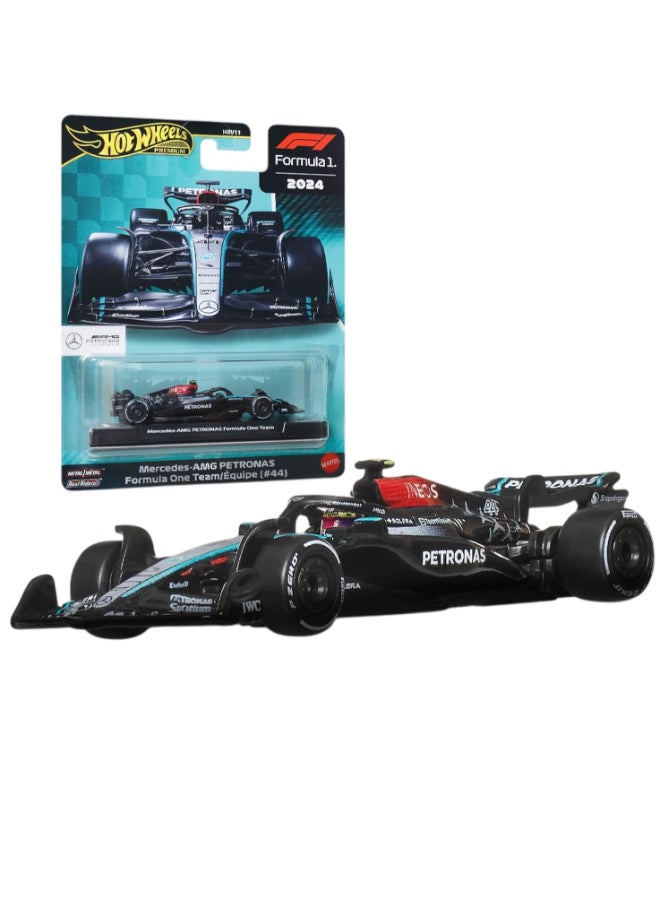 Hot Wheels Premium Formula 1 2024 Mercedes-AMG Petronas F1 W15 #44 Die-cast Car (1:64, Black) - Image 2